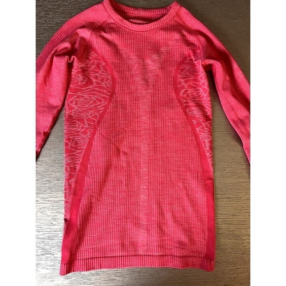 LULULEMON Rest Less Pullover Size 2 Heathered Boom Juice Pink Long Sleeve Run - Picture 2 of 5